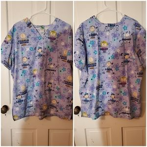 Charlie brown theme scrub top